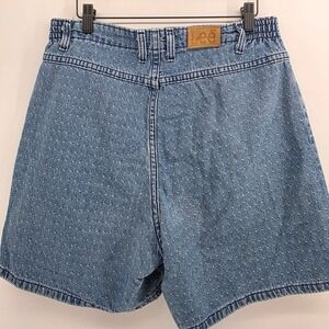 Lee Womens 12 Denim Shorts Polka Dot High Waisted Elastic Waist 90s cottagecore